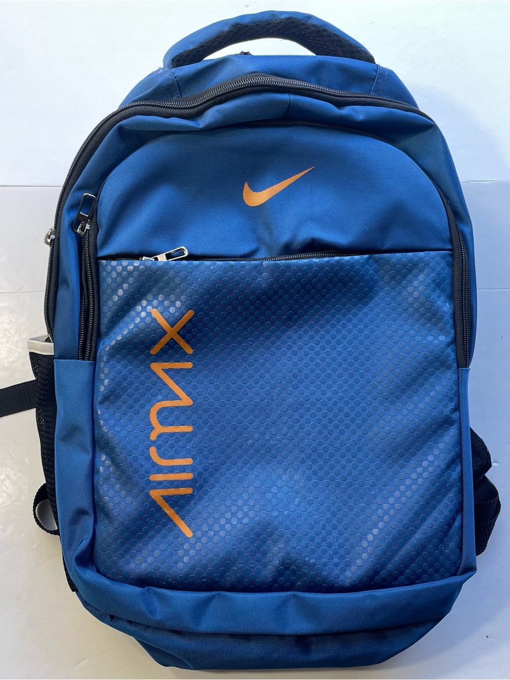 Nike Air Max Backpack Blue & Orange Athletic School Tech Bag